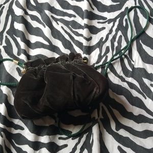 Vintage velvet green purse